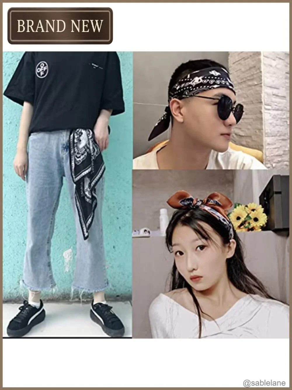 Silk Feeling Satin Square Scarf Hair Wrap Bandana Neck Scarf for Women